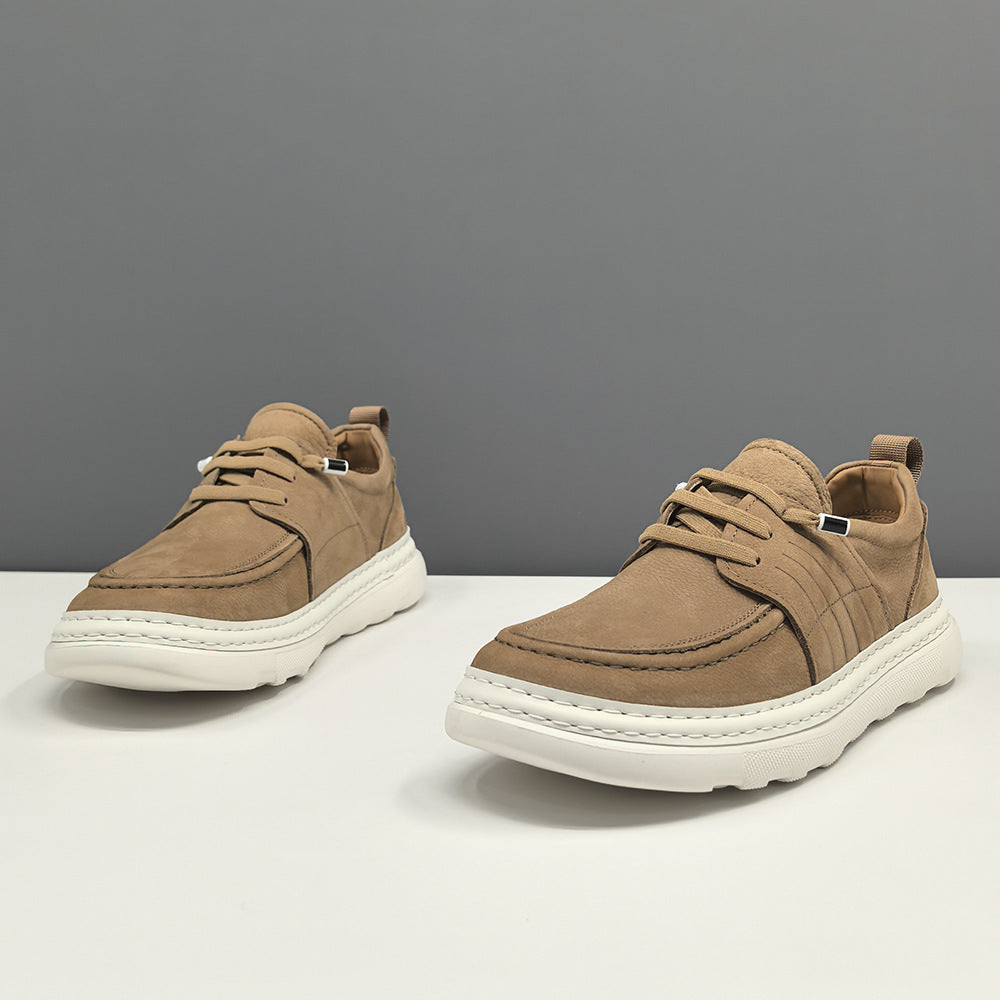 Men Minimalism Plain Leather Slip-on Casual Shoes-RAIIFY