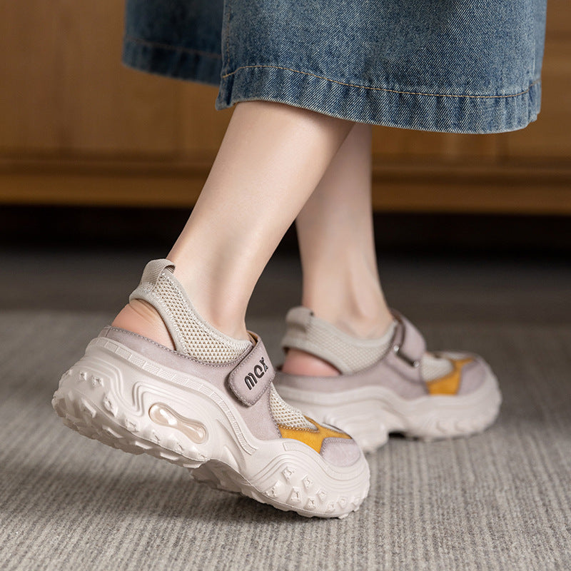 Women's Summer Breathable Mesh Leather Casual Shoes-RAIIFY