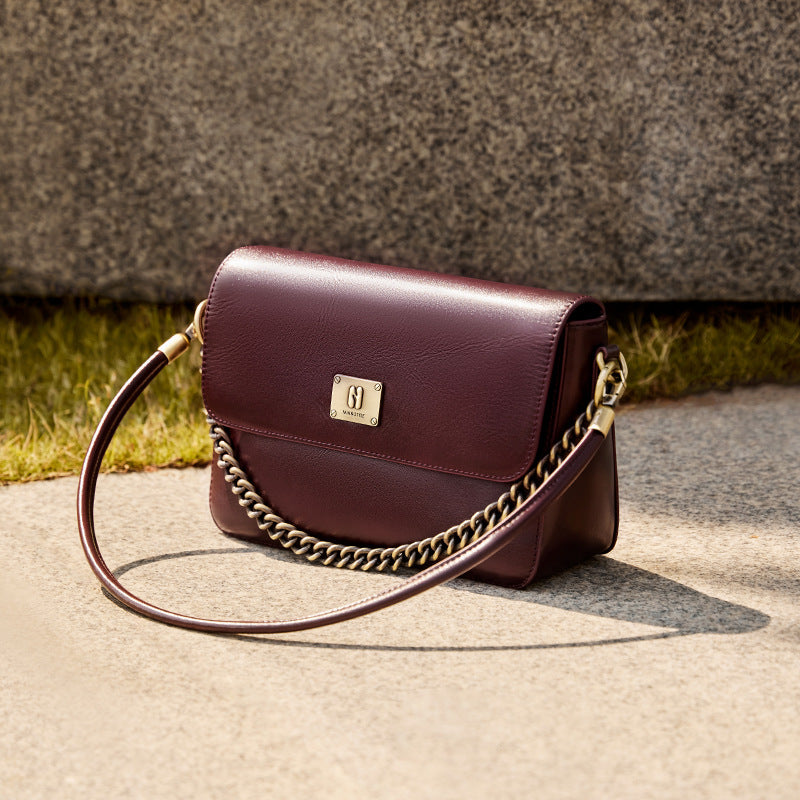 Women's Elegant Fashion Leather Chain Shoulder Bag-RAIIFY