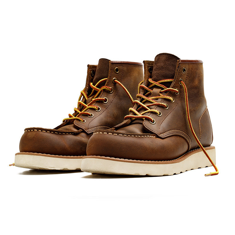 Men Retro Style Minimalist Leather Casual Boots-RAIIFY