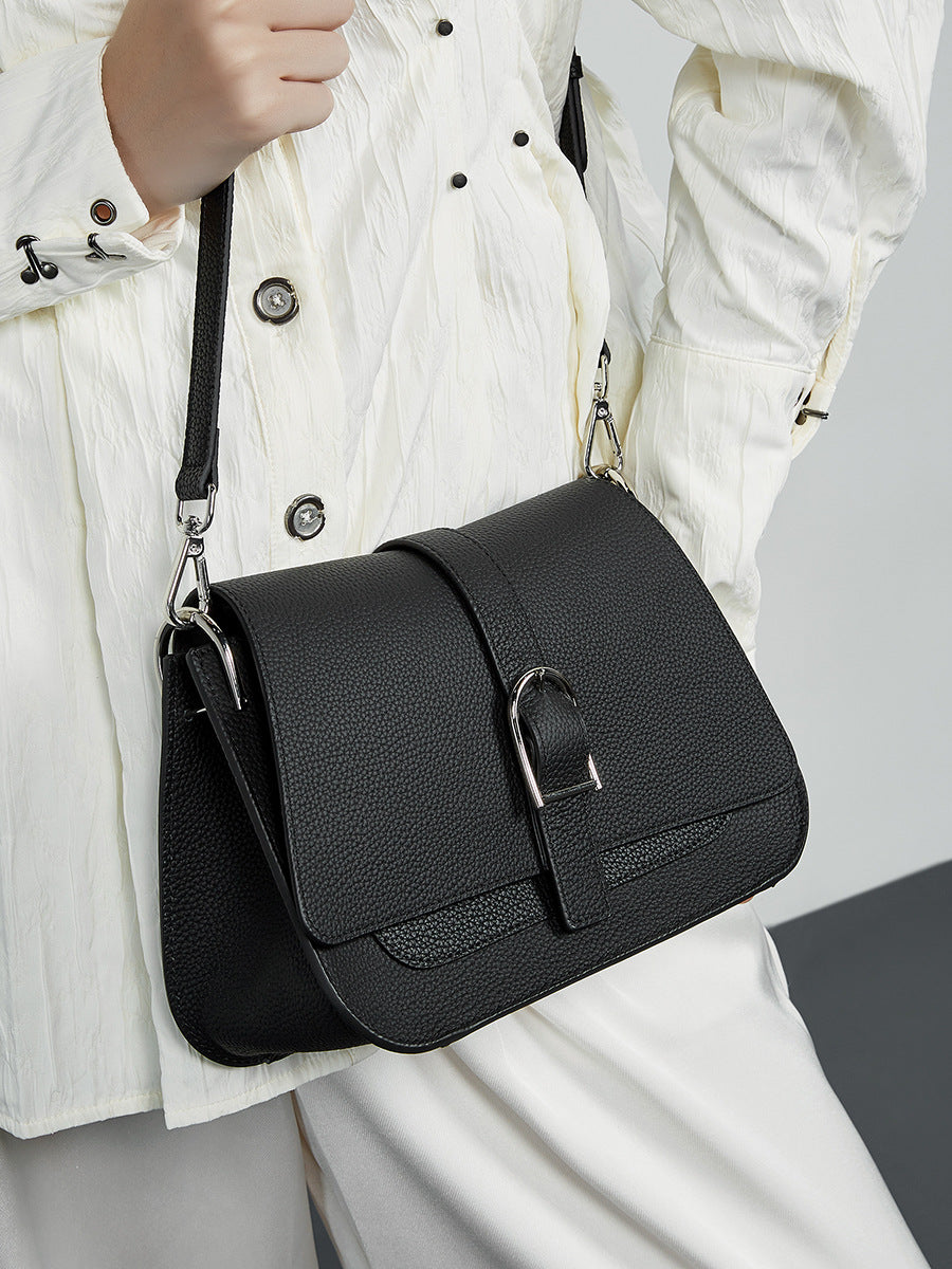 Women's Stylish Plain Leather Satchel Bag-RAIIFY