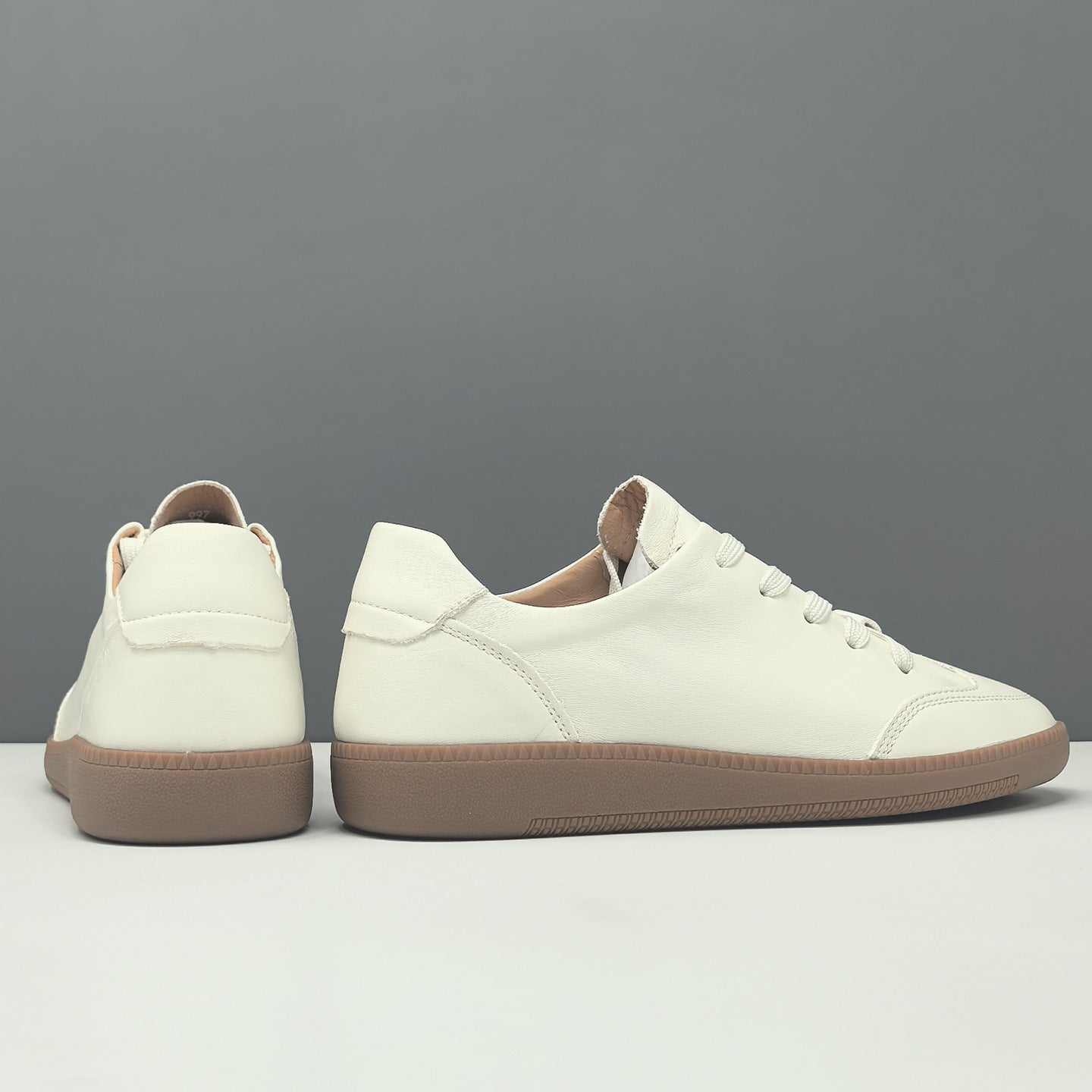 Men's Genuine Leather Minimalist White Casual Shoes-RAIIFY