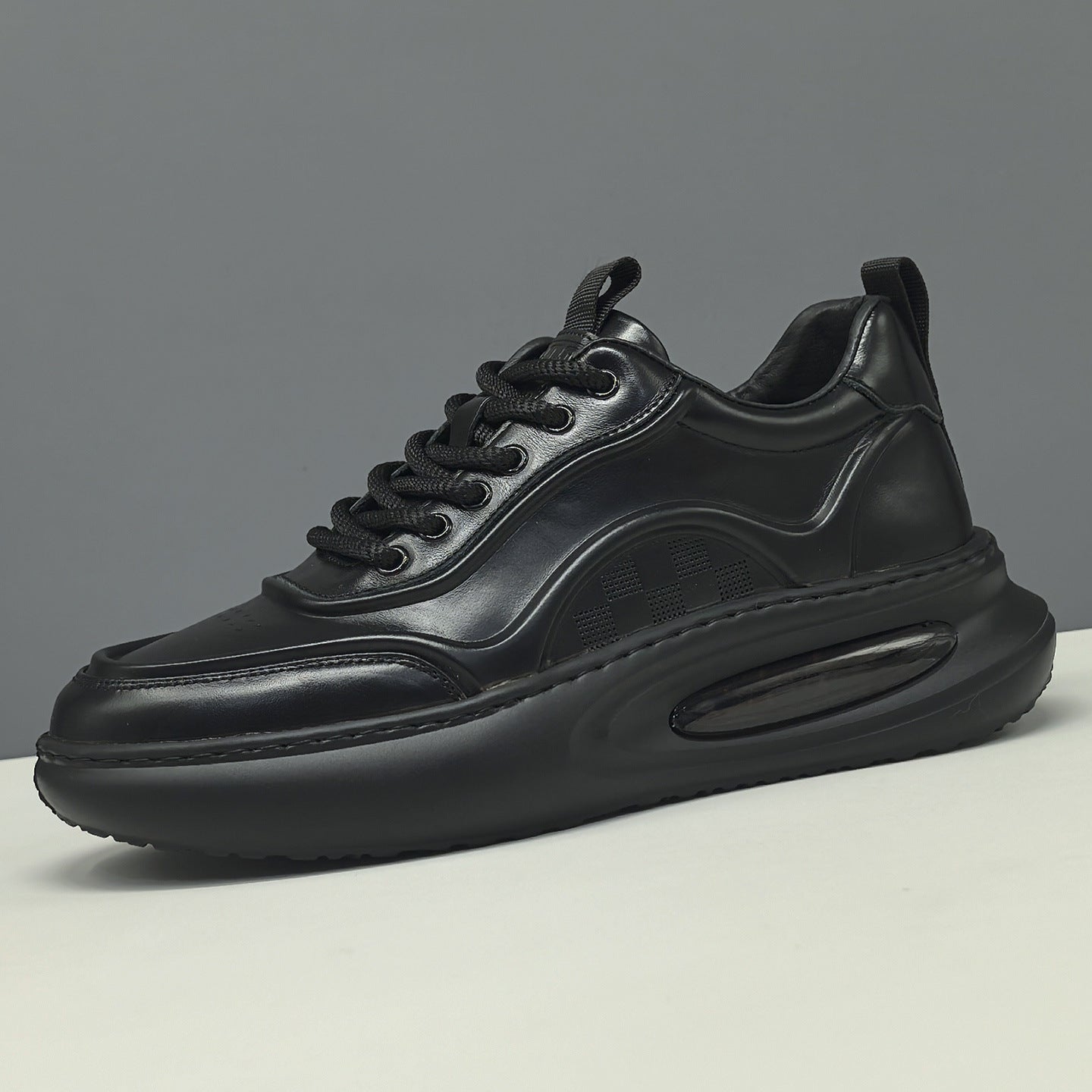 Men's Leather Platform Outdoor Sneakers-RAIIFY