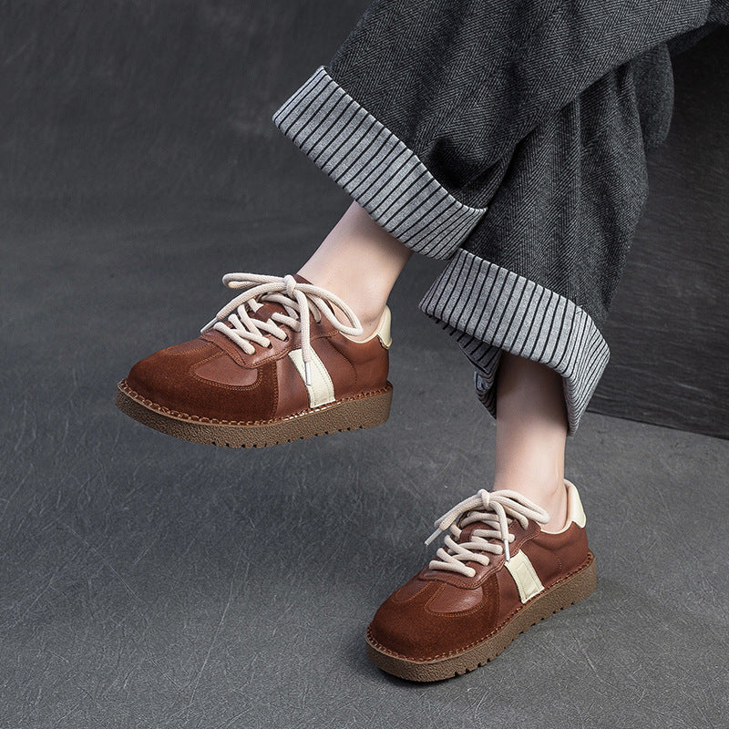 Women Casual Quilted Leather Flat Shoes-RAIIFY