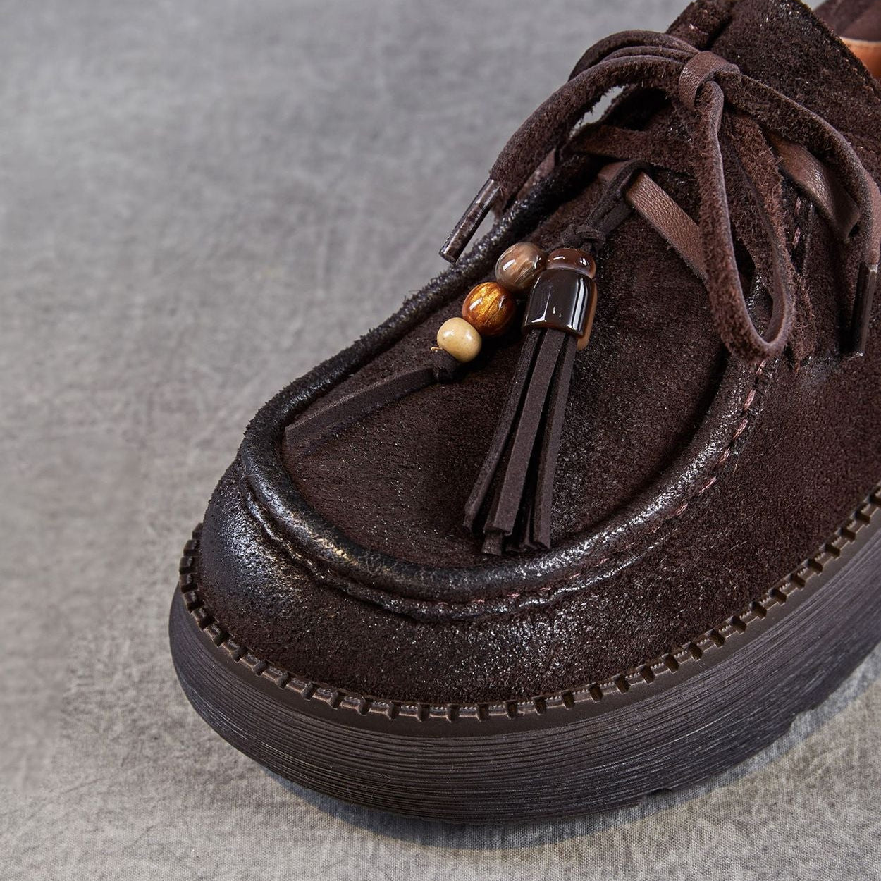 Women's Retro Leather Fringe Casual Shoes-RAIIFY