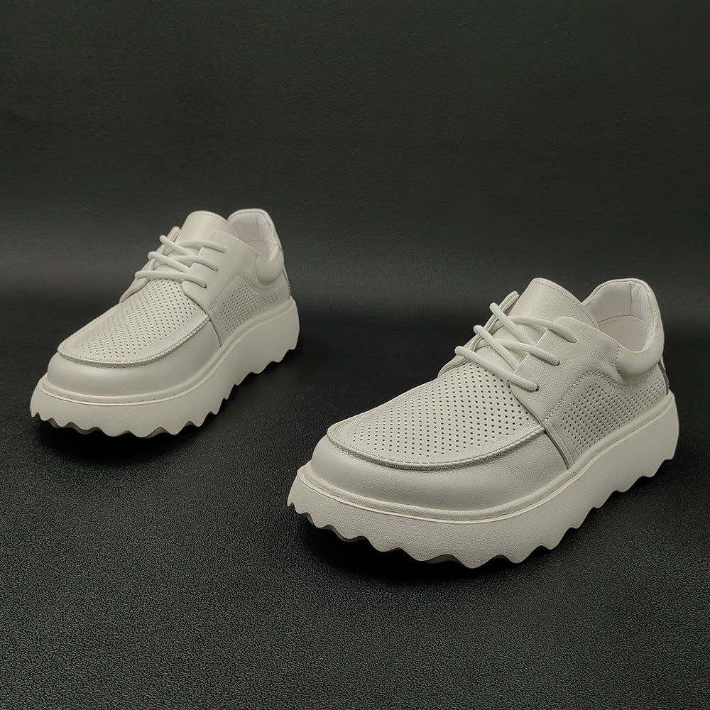Men Minimalist Hollow Leather Breathable Casual Shoes-RAIIFY