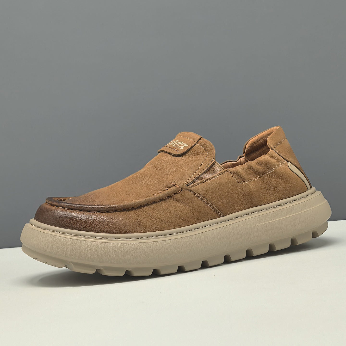 Men's Vintage Plain leather Casual Loafers-RAIIFY