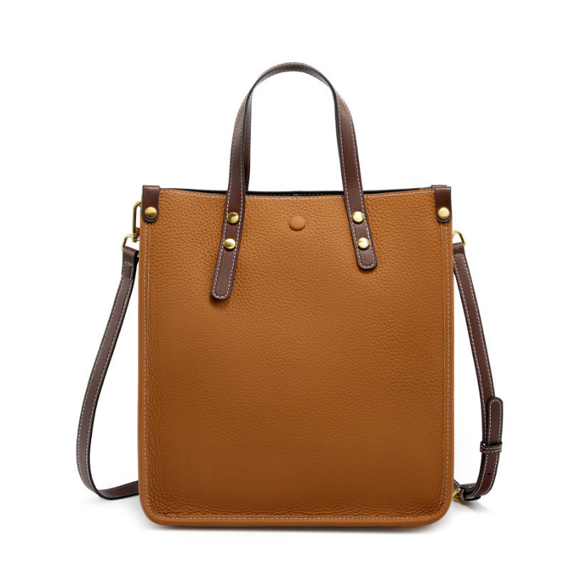 Women's Fashion Leather Vertical Tote Bag-RAIIFY