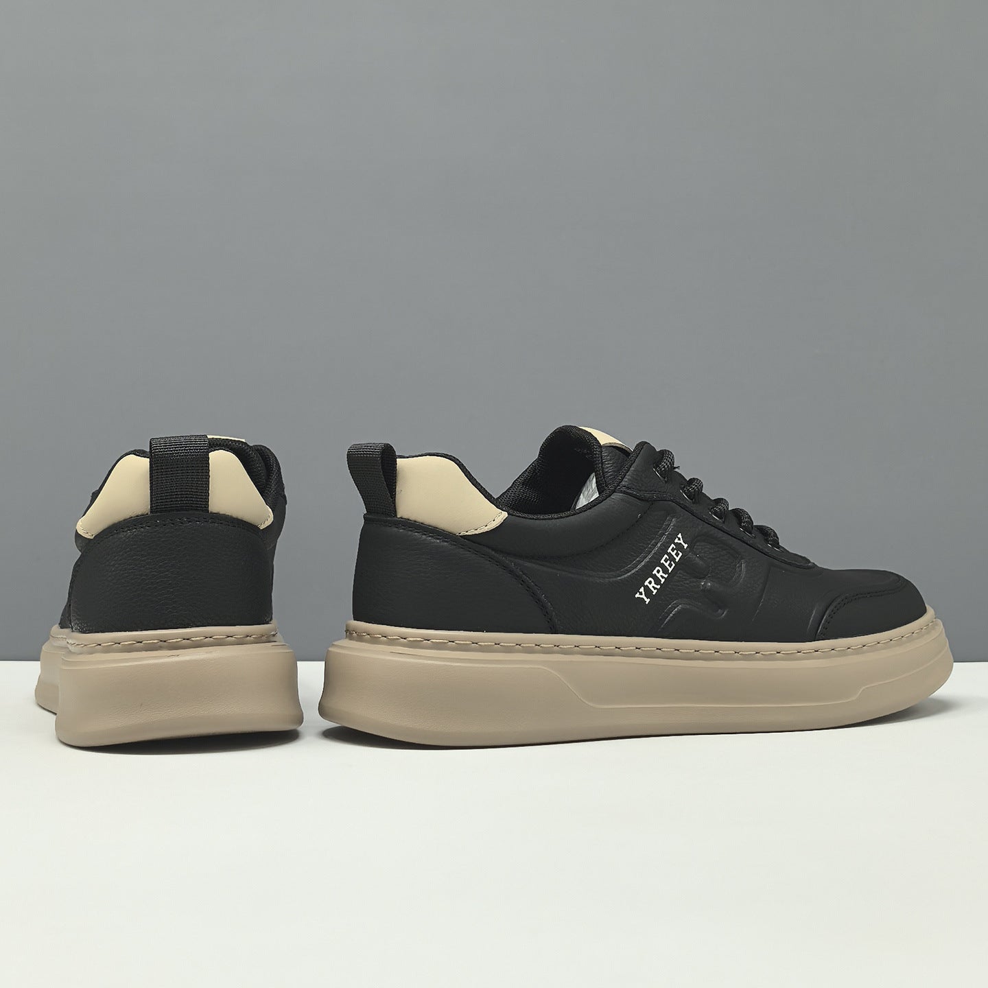 Men's Fashion Leather Breathable Flat Casual Sneakers-RAIIFY
