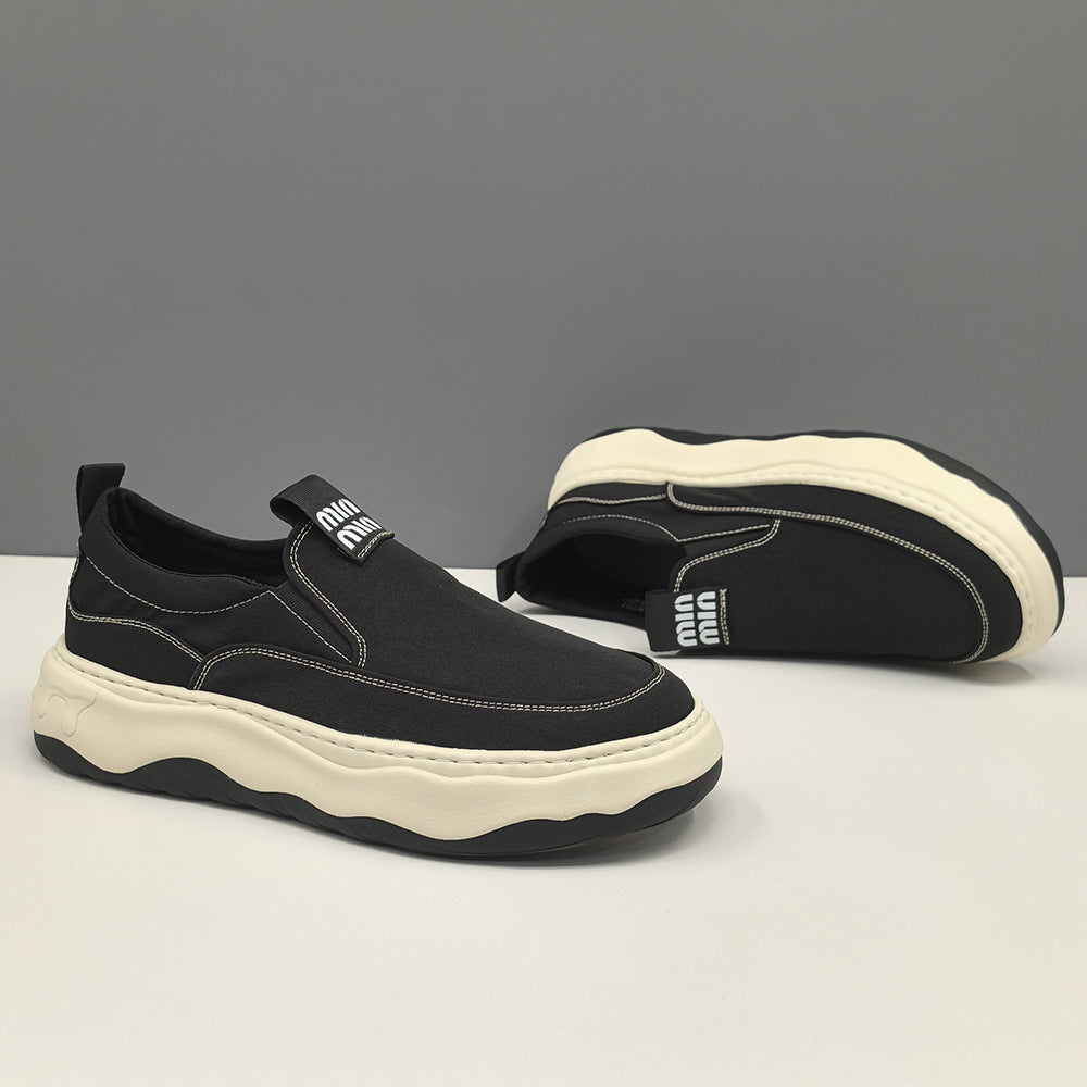 Men Minimalism Plain Breathable Canvas Loafers-RAIIFY