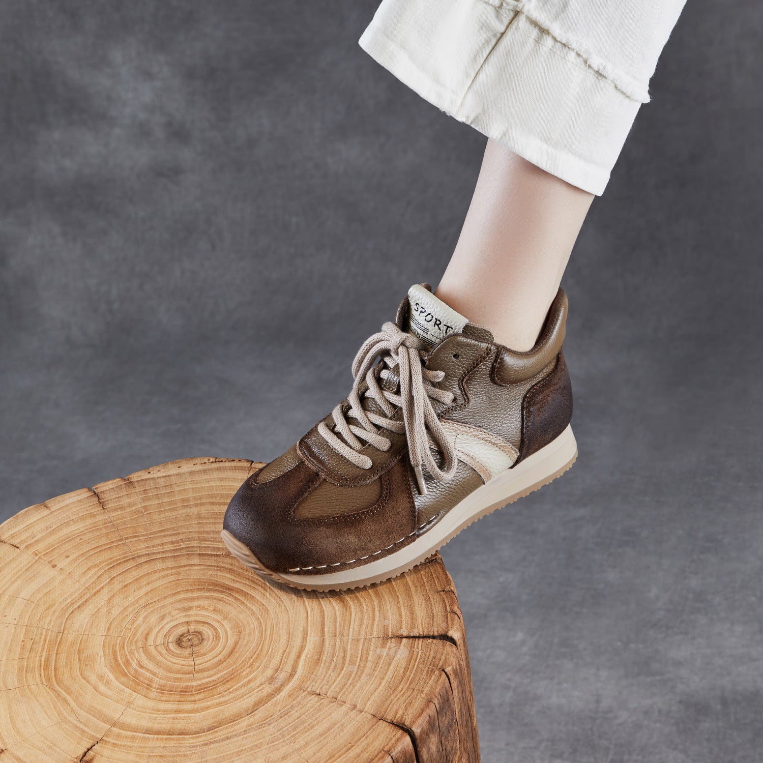 Women's Retro Quilted Leather High Top Casual Sneakers-RAIIFY