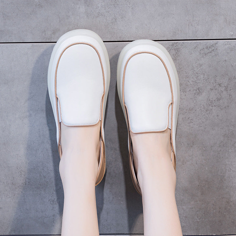 Women's Minimalist Soft Leather Comfort Loafers-RAIIFY