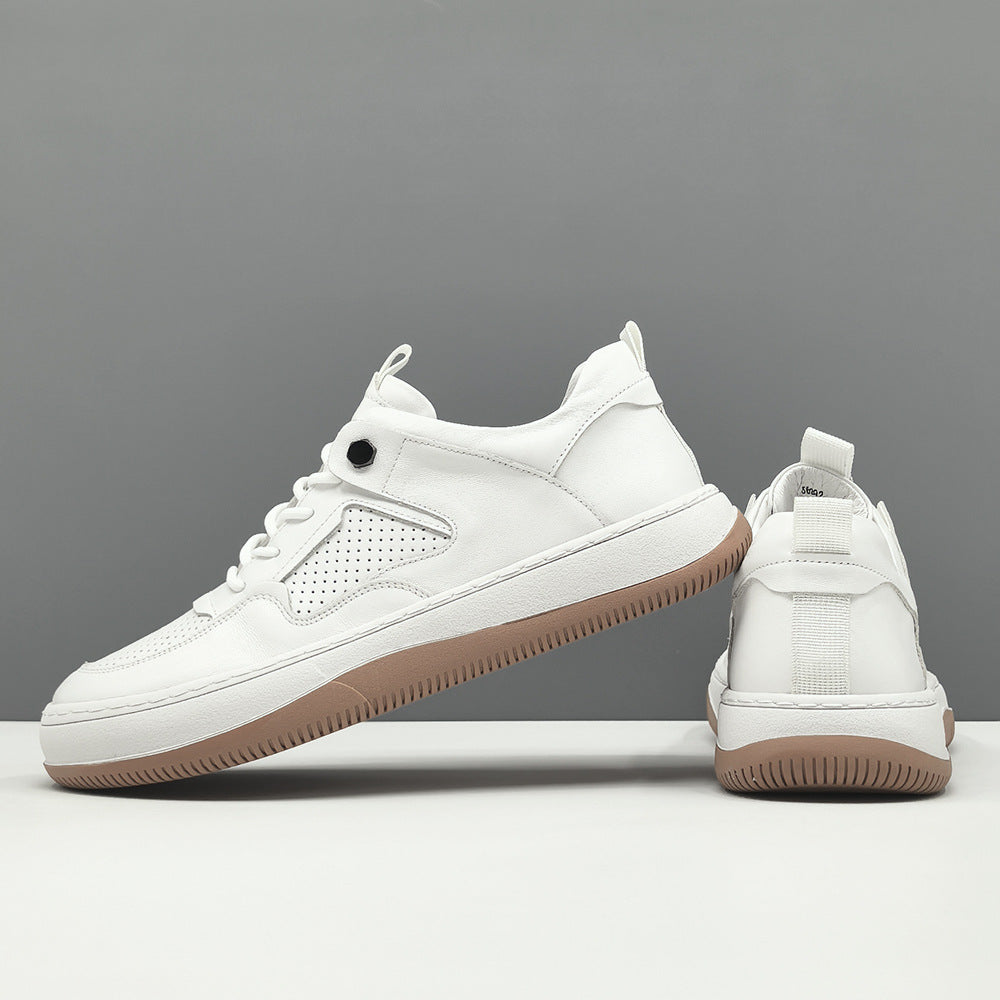 Men's Fashion Hollow Leather Flat Casual Shoes-RAIIFY