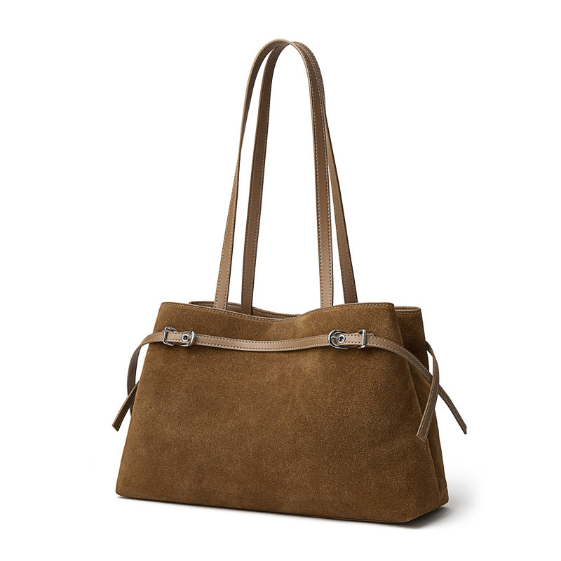 Women’s Vintage Suede Leather Casual Tote Bag-RAIIFY
