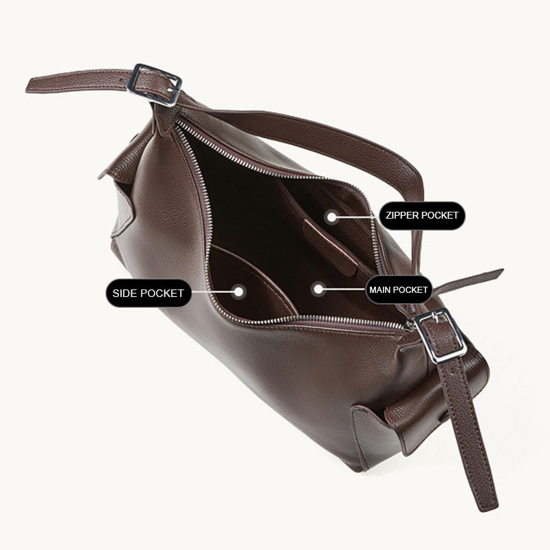 Women's Fashion Leather Hobo Shoulder Crossbody Bag-RAIIFY