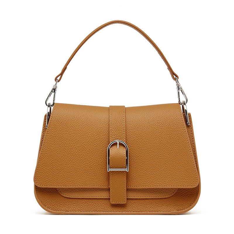 Women's Stylish Plain Leather Satchel Bag-RAIIFY