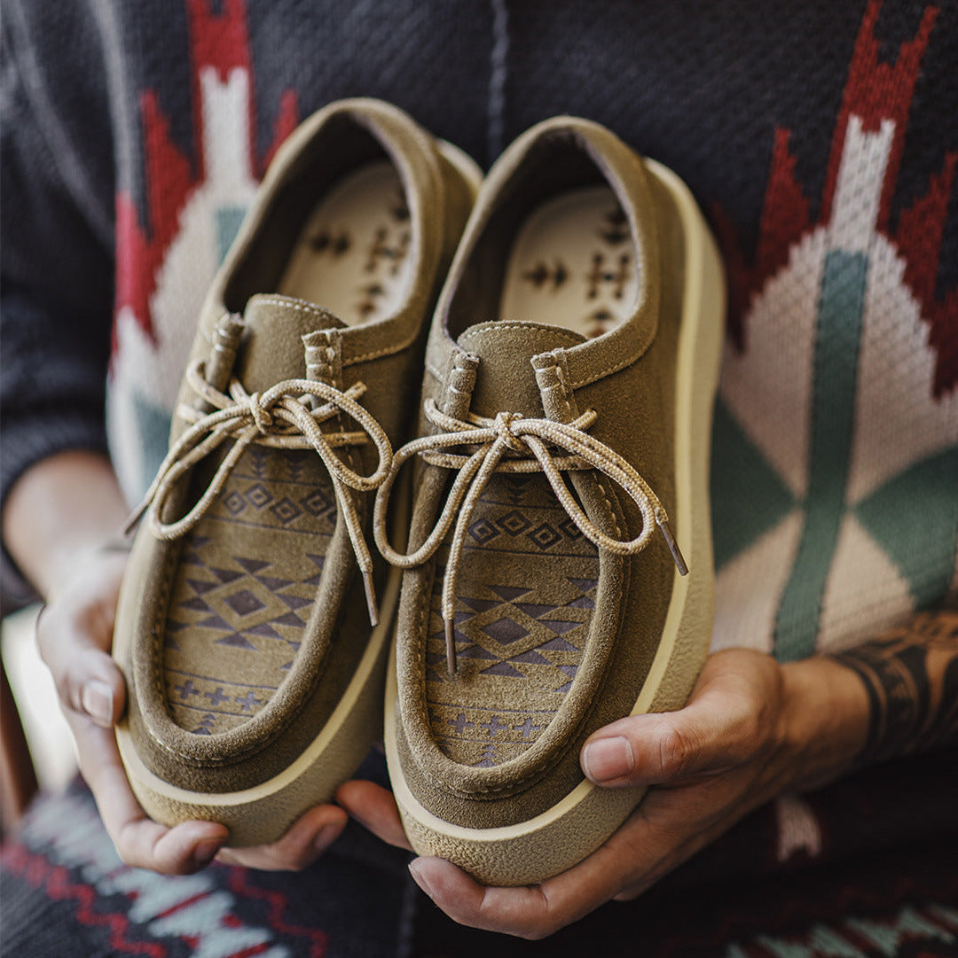 Men's Retro Leather Flat Thick Soled Casual Shoes-RAIIFY