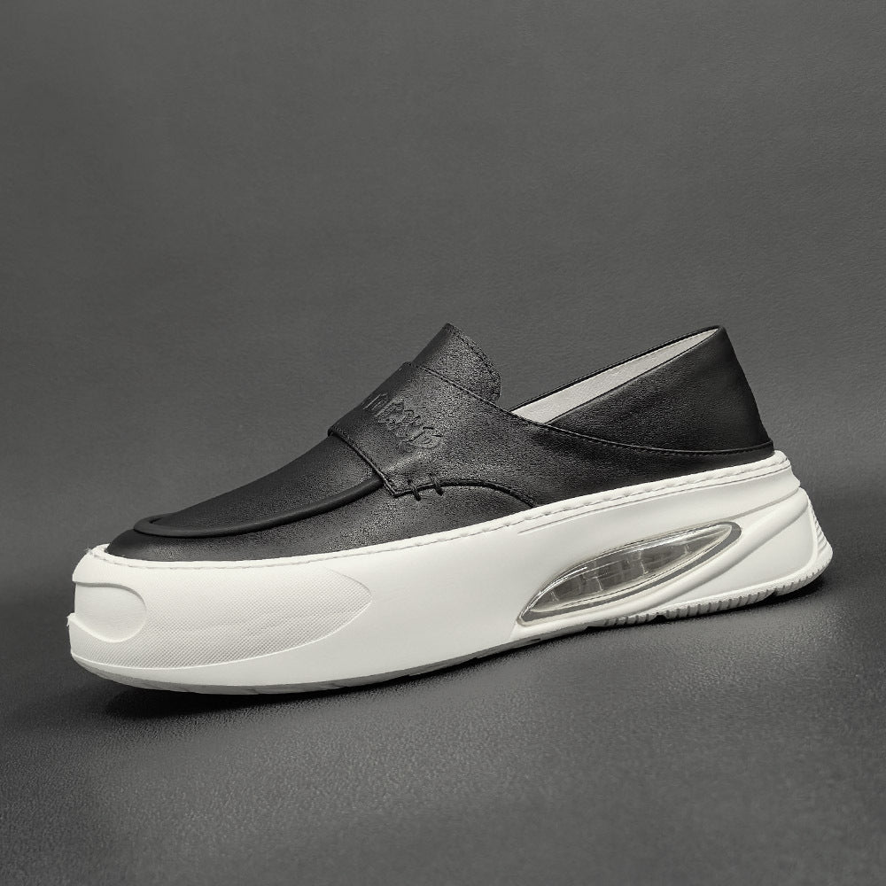 Men Casual Minimalist Leather Thick Soled Loafers-RAIIFY