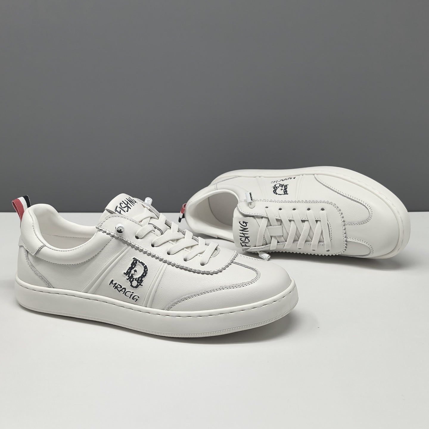 Men's Fashion Leather Low Top Flat Casual Shoes-RAIIFY