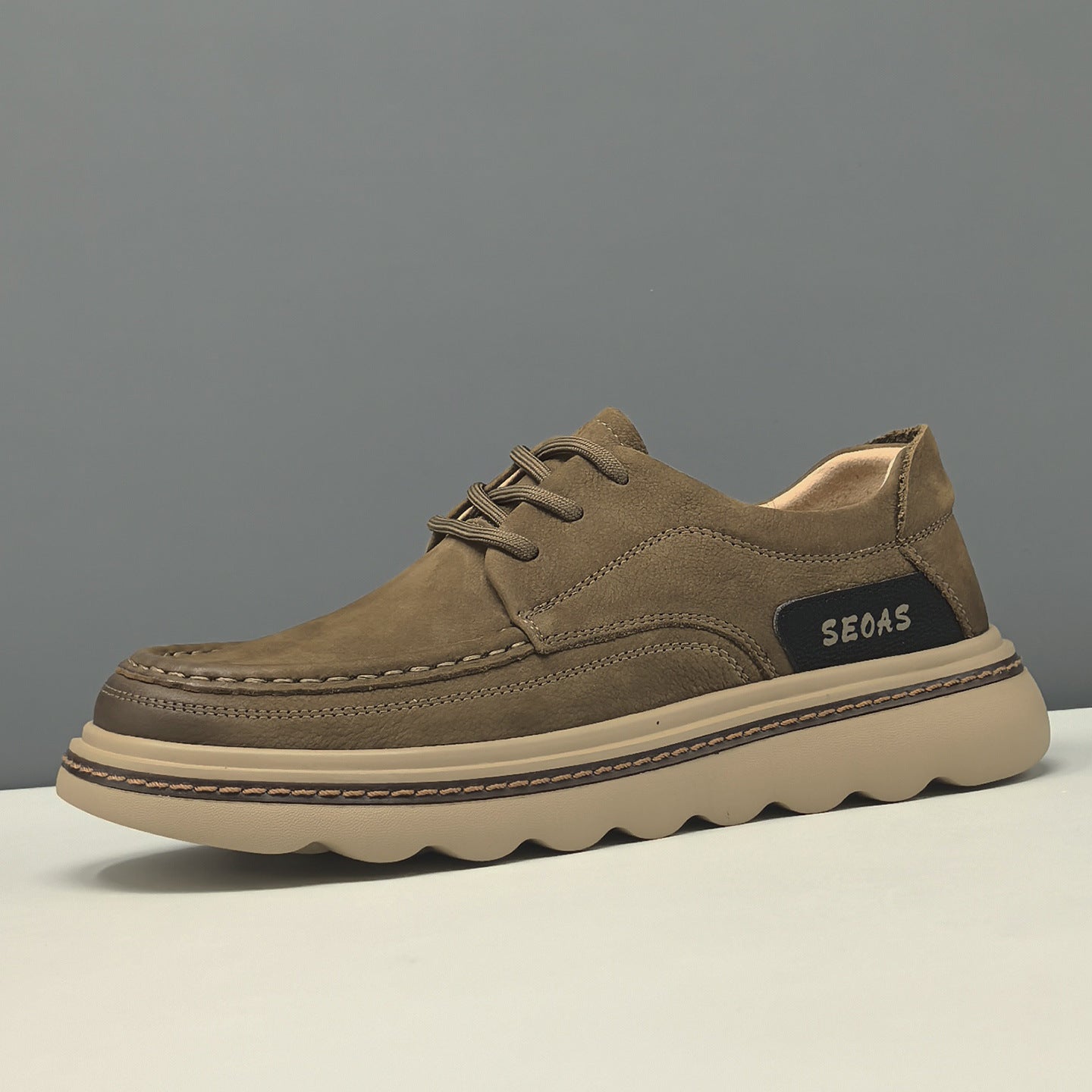 Men's Vintage Plain Leather Breathable Casual Shoes-RAIIFY