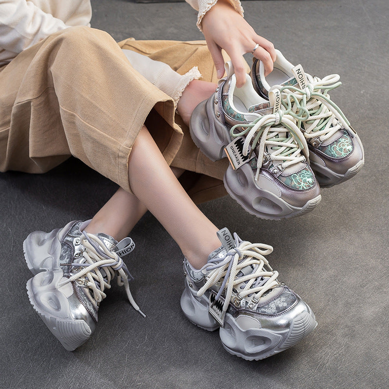 Women Color Matching Fashion Chunky Platform Sneakers-RAIIFY