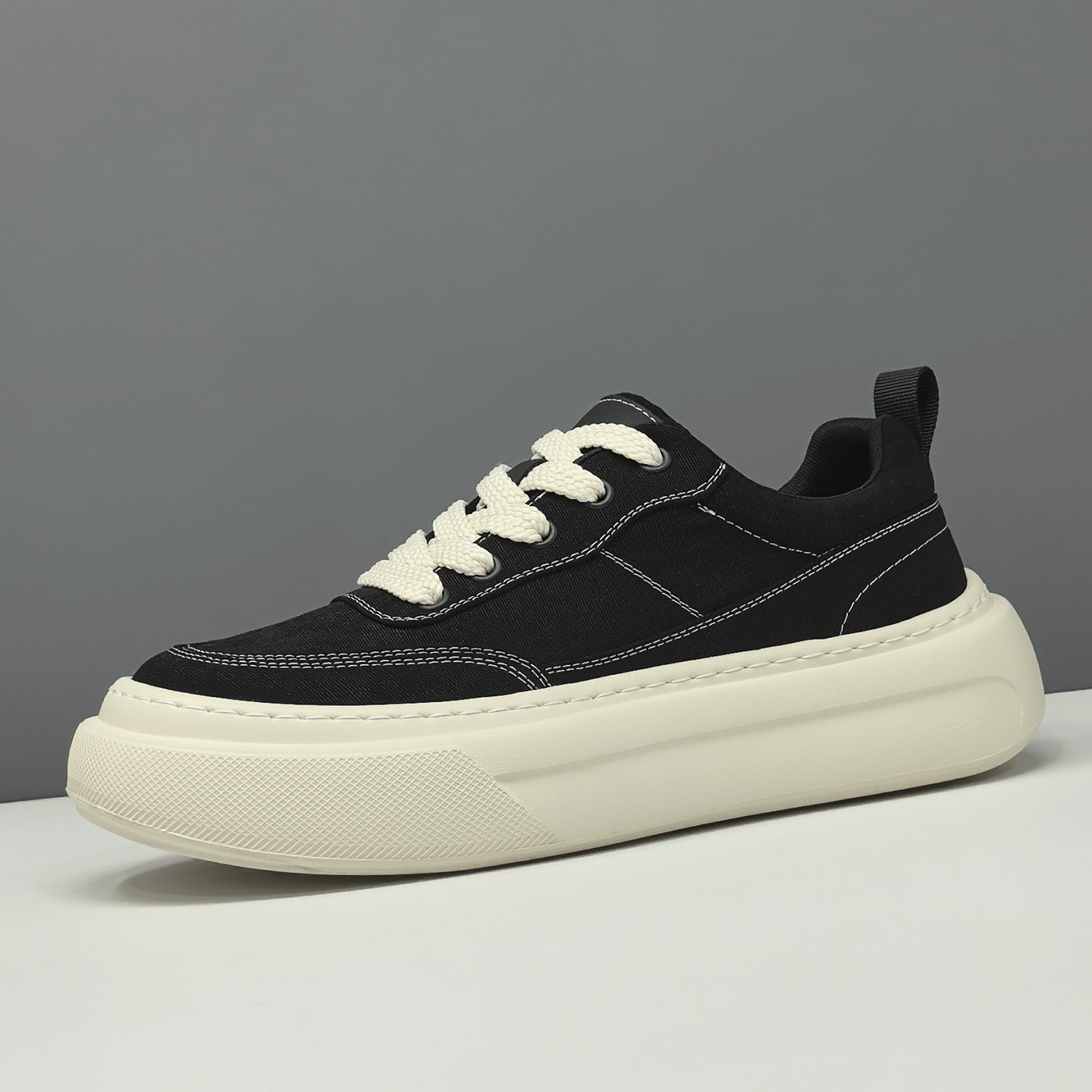 Men Breathable Ice Silk Fabric Platform Casual Wedge Sneakers-RAIIFY