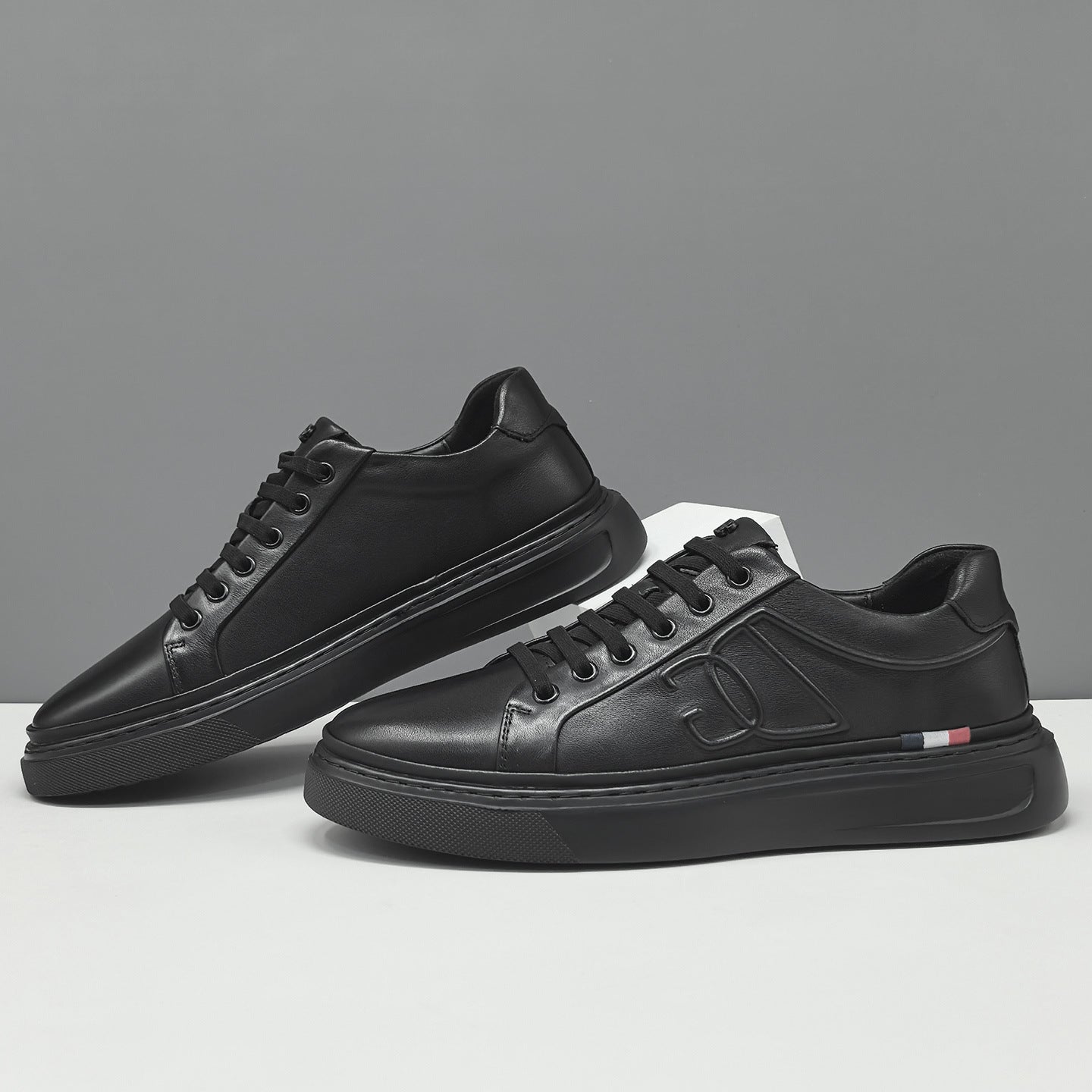 Men's Plain Leather Fashion Flat Casual Shoes-RAIIFY