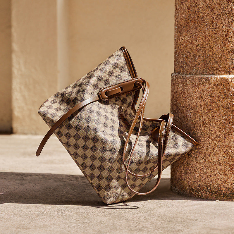 Women's Fashion Casual Checkered Tote Bag-RAIIFY