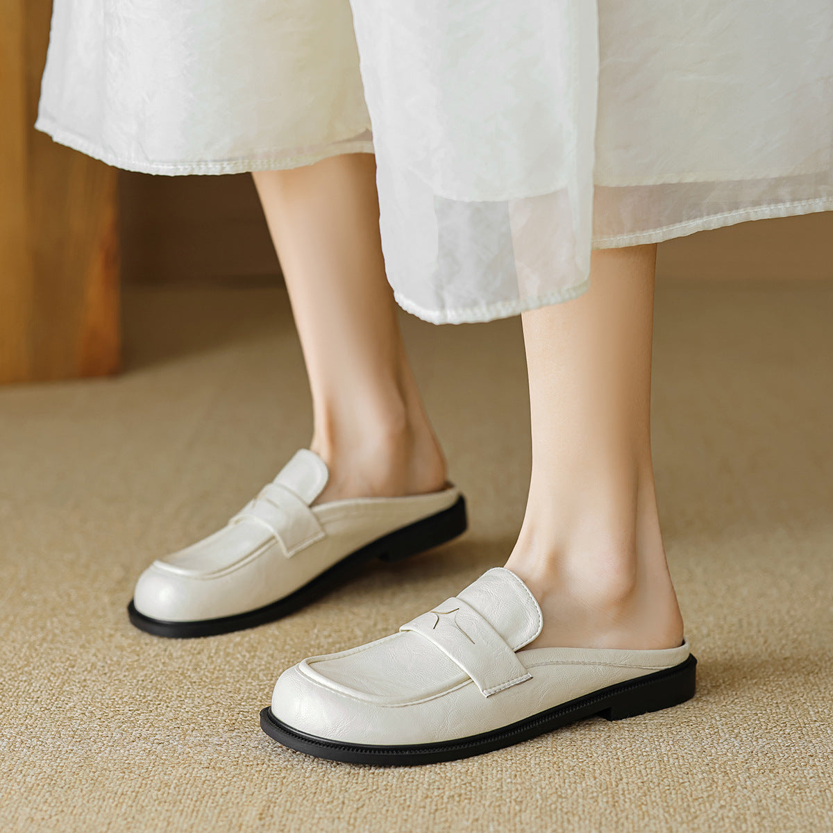Women Minimalist Retro Soft Flat Casual Mules-RAIIFY