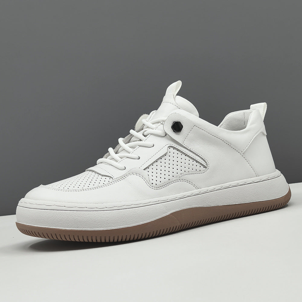 Men's Fashion Hollow Leather Flat Casual Shoes-RAIIFY