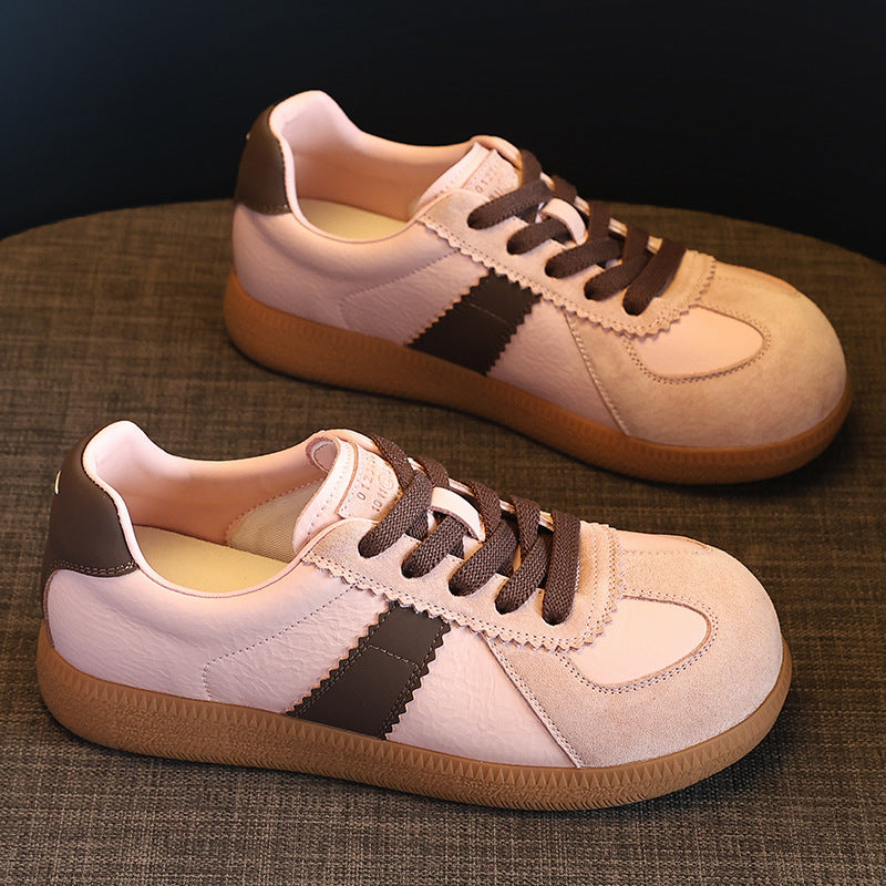 Women's Stylish Leather Low Top Casual Training Sneakers-RAIIFY