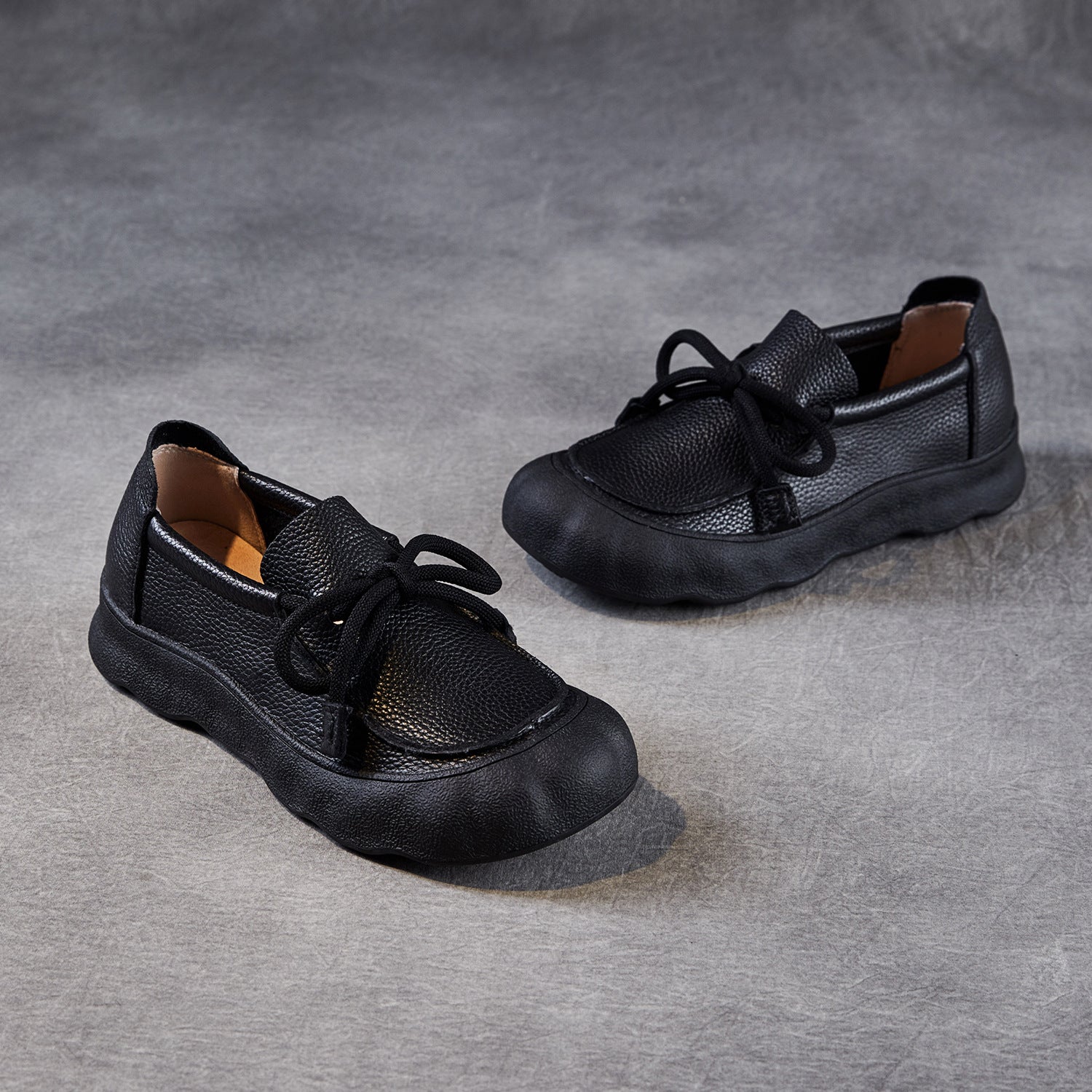 Women's Vintage Soft Leather Lace-Up Casual Shoes-RAIIFY