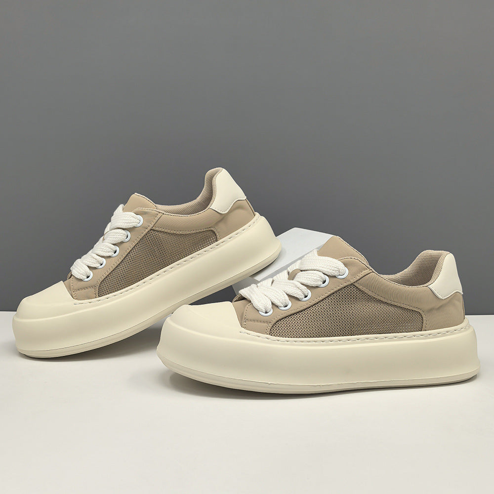 Men Plain Breathable Canvas Low Top Casual Shoes-RAIIFY