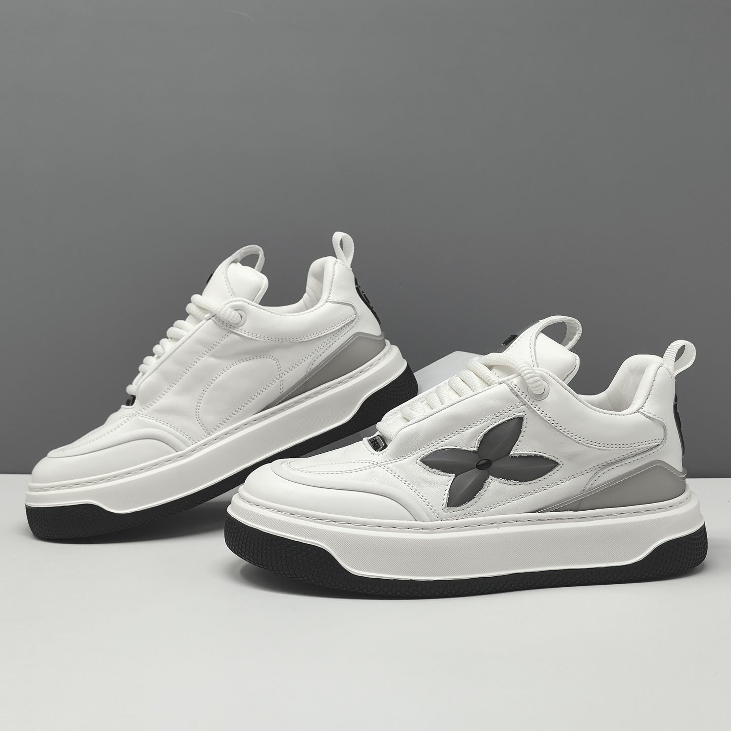 Men's Fashion Leather Flat Casual Sneakers-RAIIFY