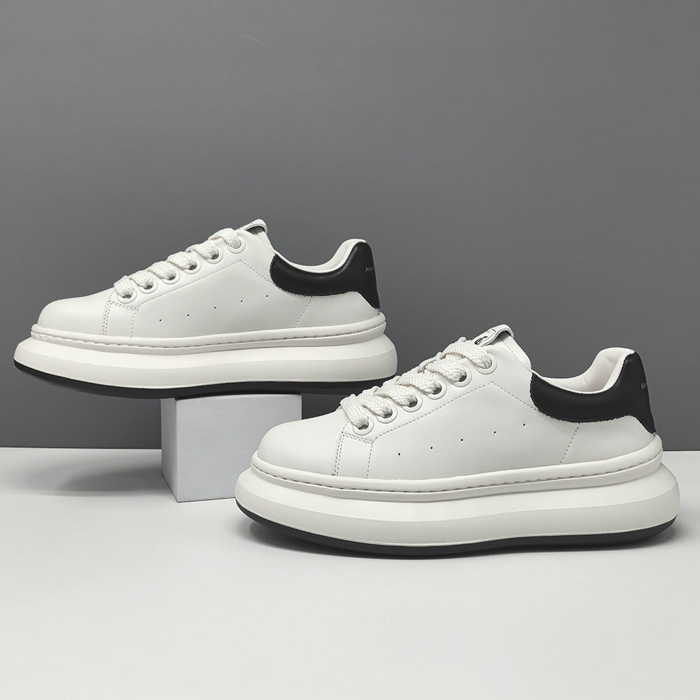 Men's Leather Minimalist Fashion Platform Sneakers-RAIIFY