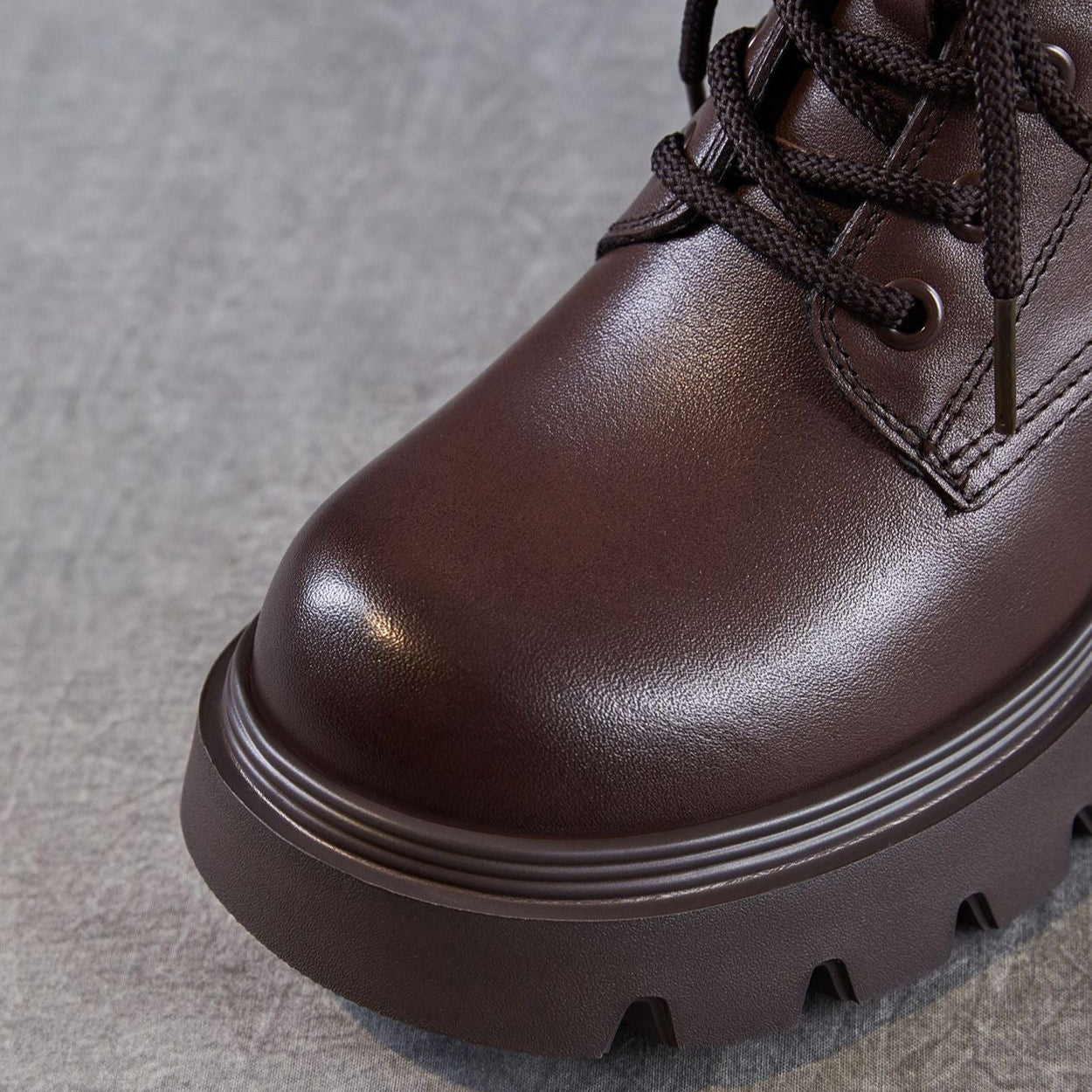 Women's Cowhide Leather Chunky Heel Ankle Boots-RAIIFY