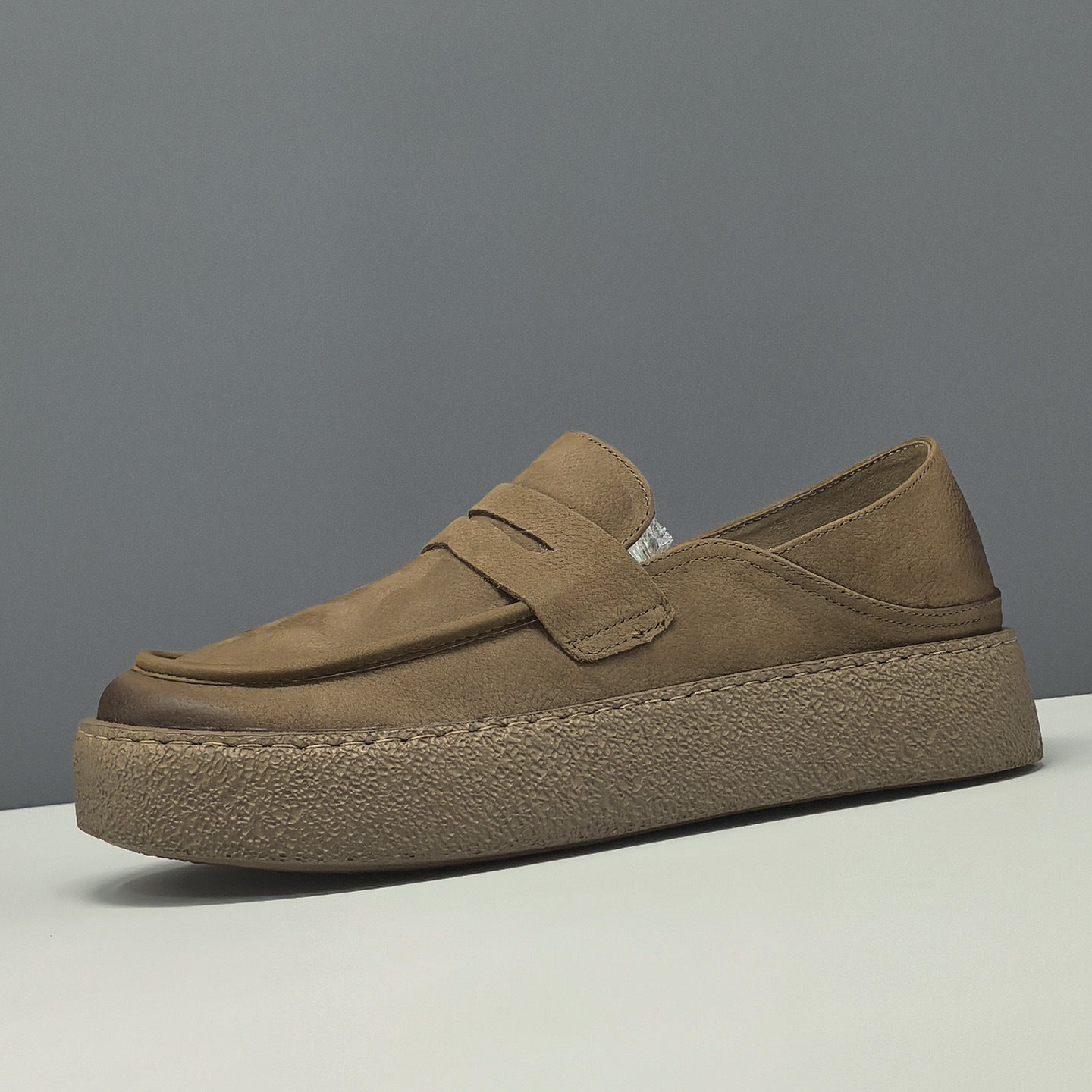 Men's Retro Plain Leather Casual Loafers-RAIIFY