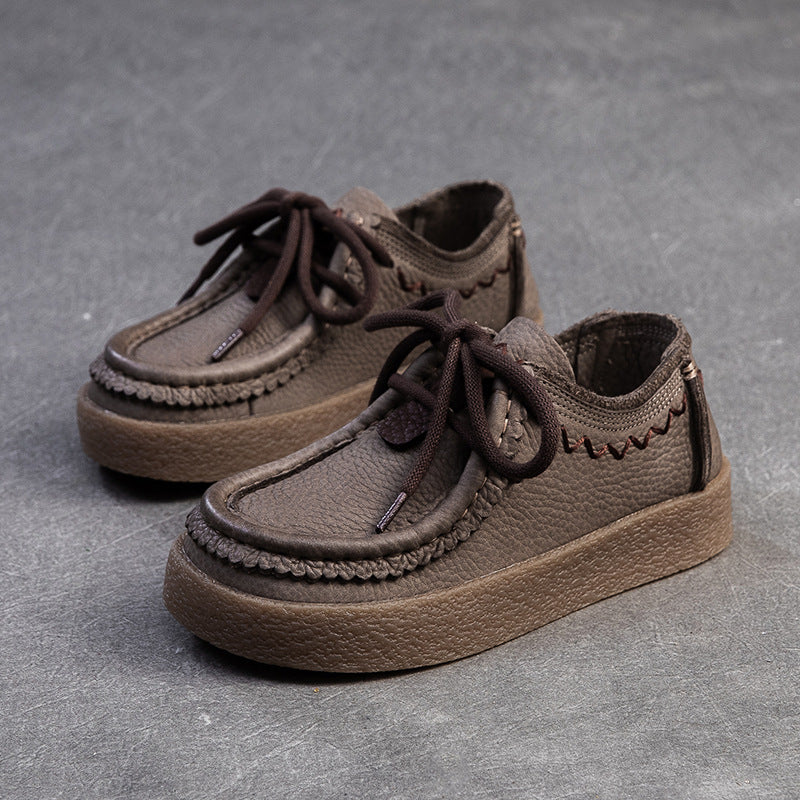 Women's Retro Leather Comfort Flat Casual Shoes-RAIIFY