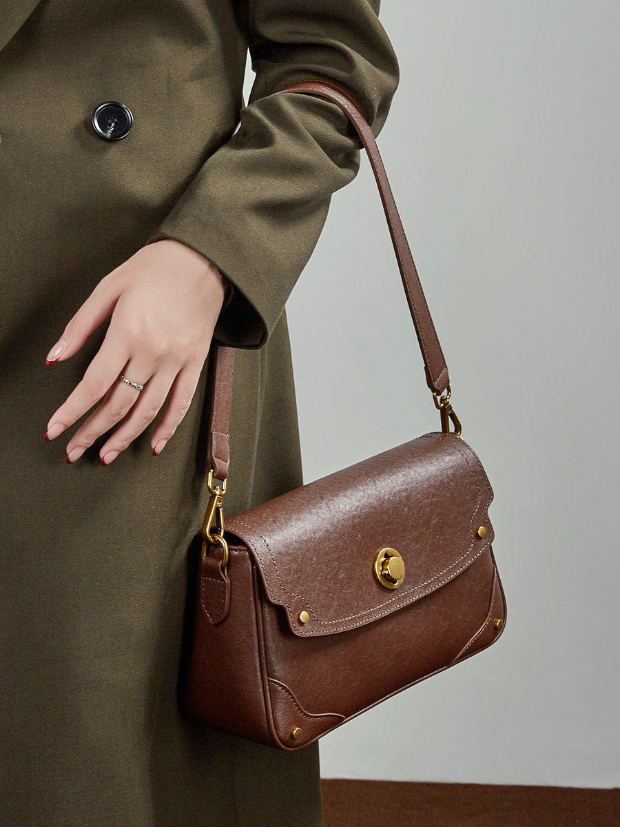 Women's Fashion Leather Small Square Shoulder Crossbody Bag-RAIIFY