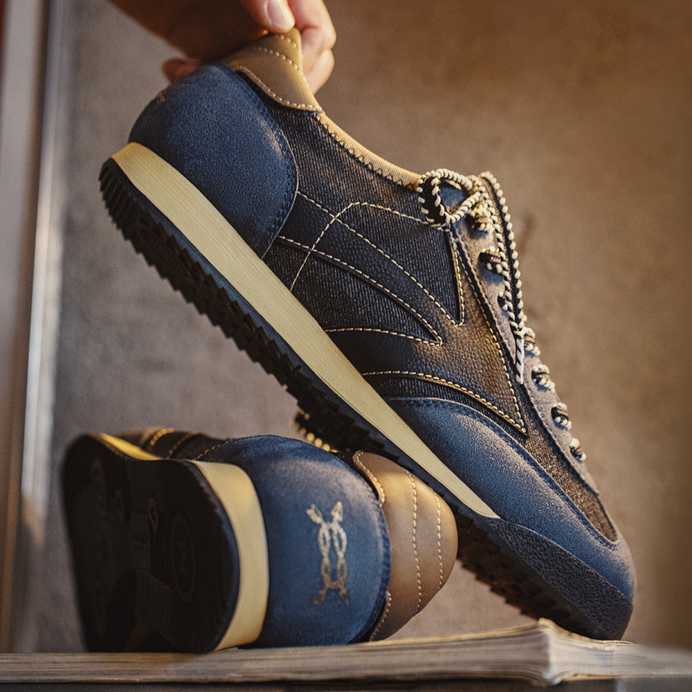 Men's Vintage Navy Casual Training Sneakers-RAIIFY