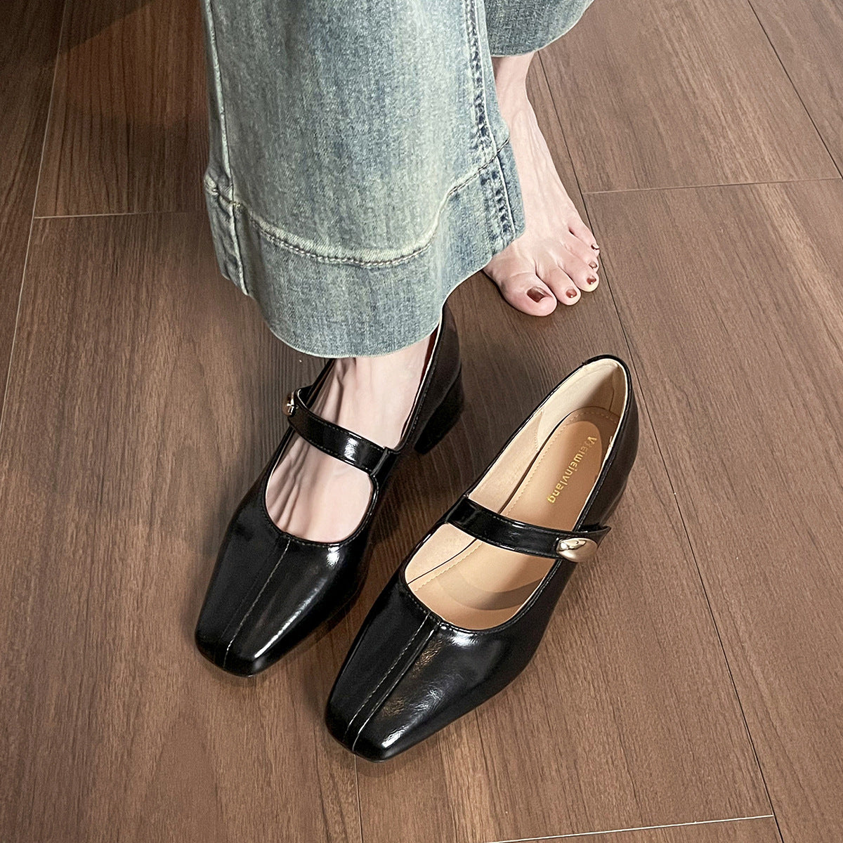 Women's Comfortable Buckle Strap Chunky Heel Mary Janes-RAIIFY