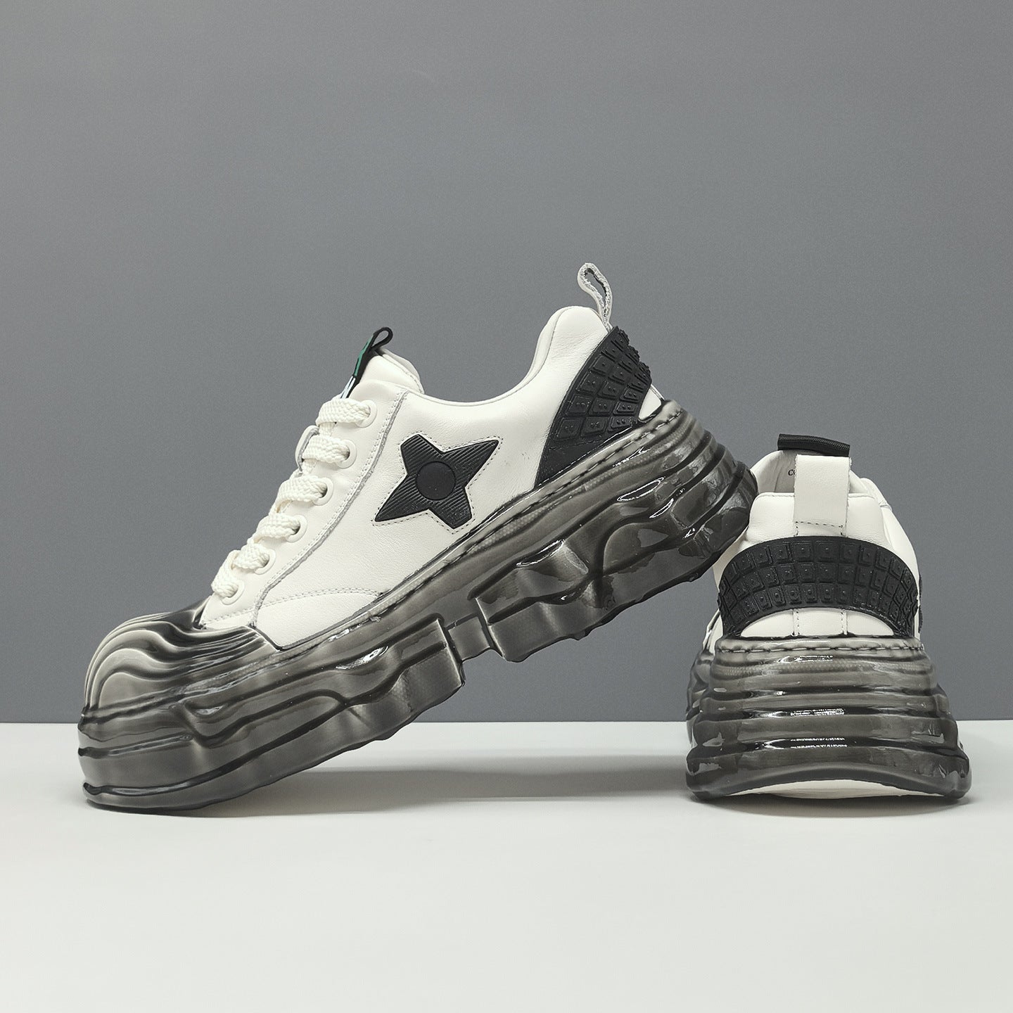 Men's Fashion Leather Platform Casual Sneakers-RAIIFY