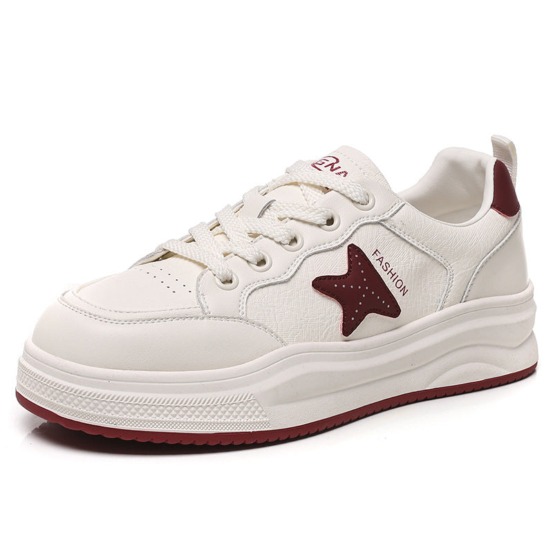 Women's Fashion Leather Soft Flat Casual Sneakers-RAIIFY