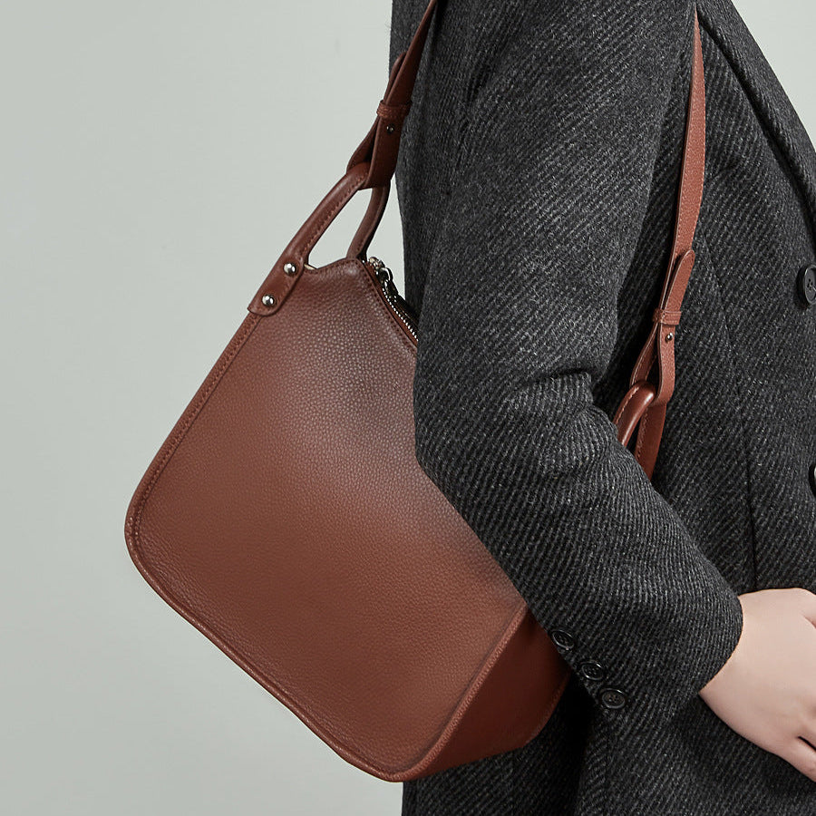 Women's Top-Grain Leather Hobo Tote Crossbody Bag-RAIIFY