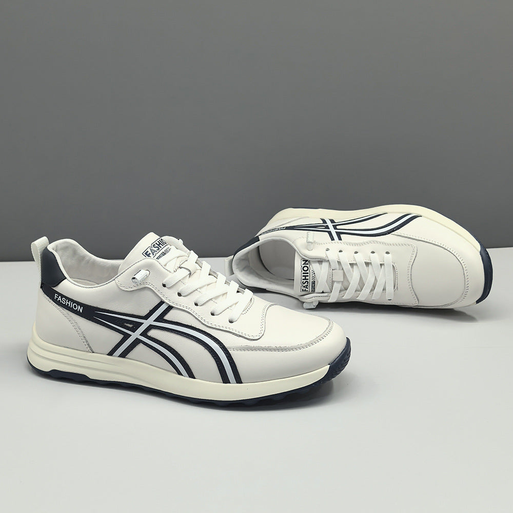 Men Fashion Leather Minimalism Flat Casual Shoes-RAIIFY