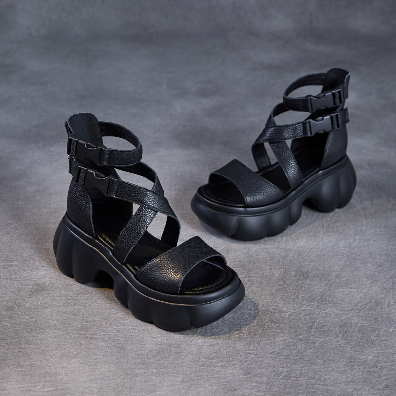 Women Fashion Minimalism Chunky Platform High Top Sandals-RAIIFY