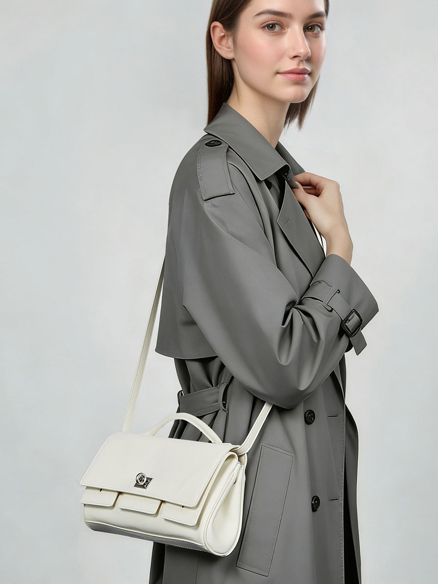 Women's Leather Small Square Handbag Shoulder Crossbody Bag-RAIIFY