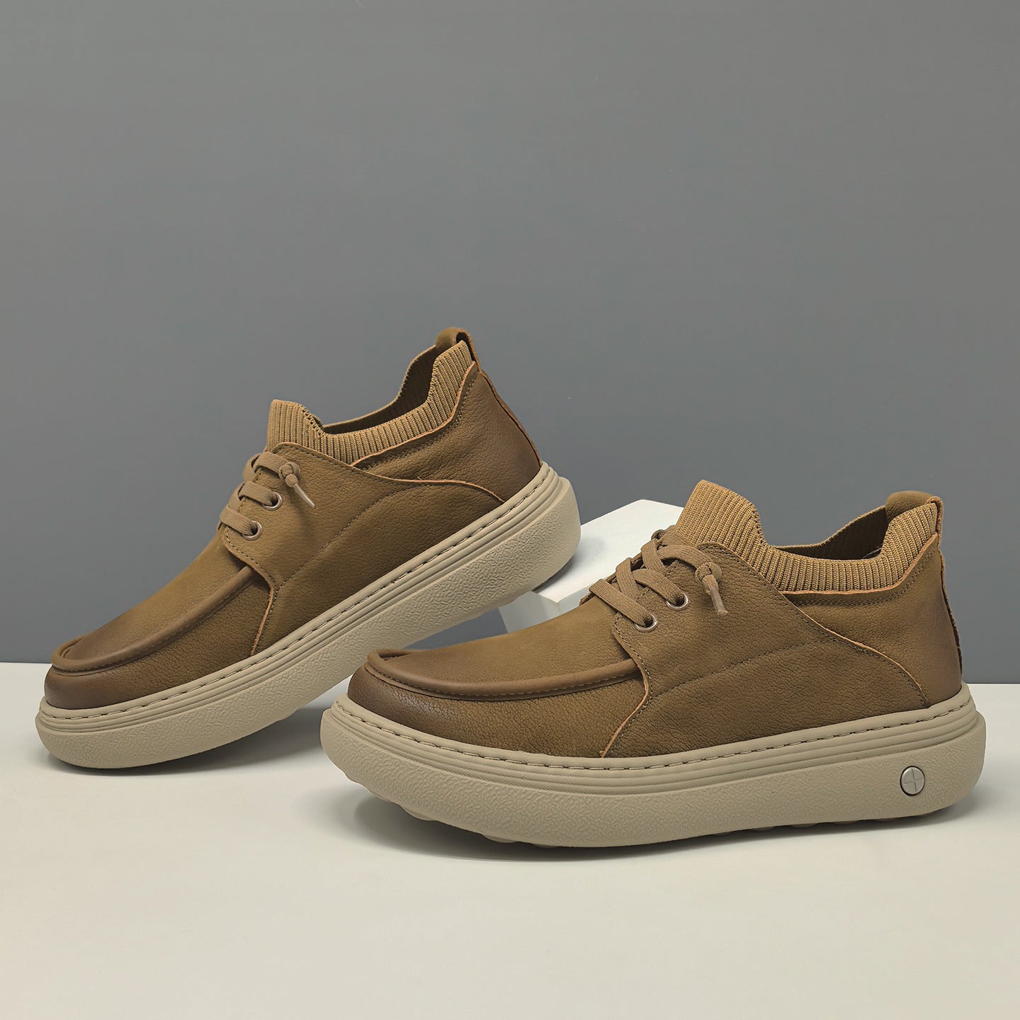Men's Minimalism Plain Leather Slip-on Casual Shoes-RAIIFY