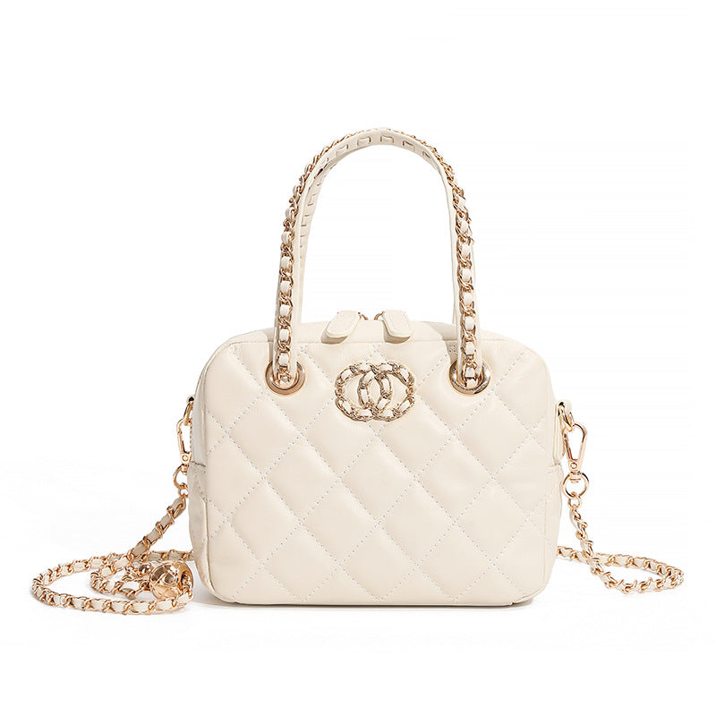 Women's Stylish Quilted Leather Clain Strap Cross Body Bag-RAIIFY