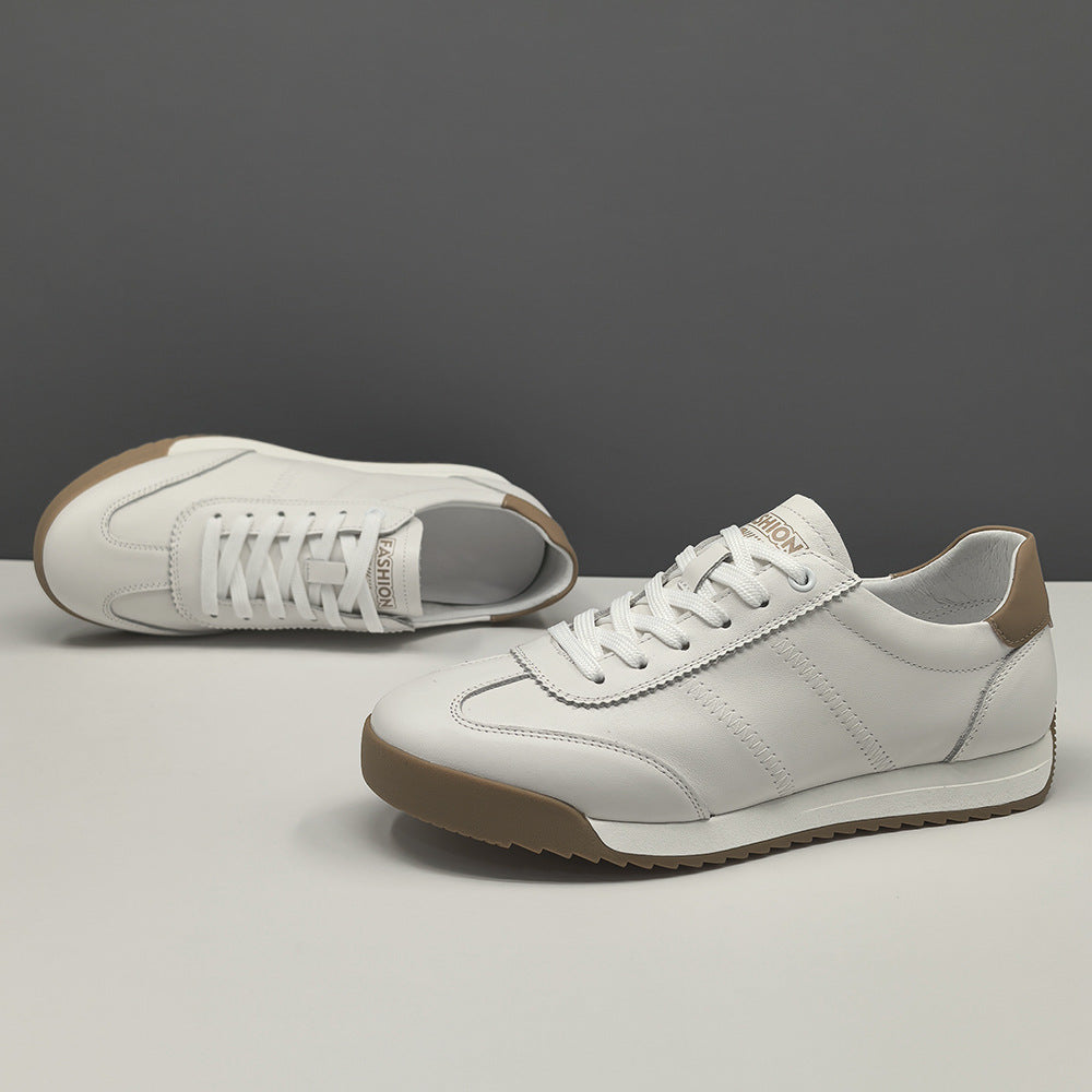 Men Minimalism Plain Quilted Leather Flat Casual Shoes-RAIIFY